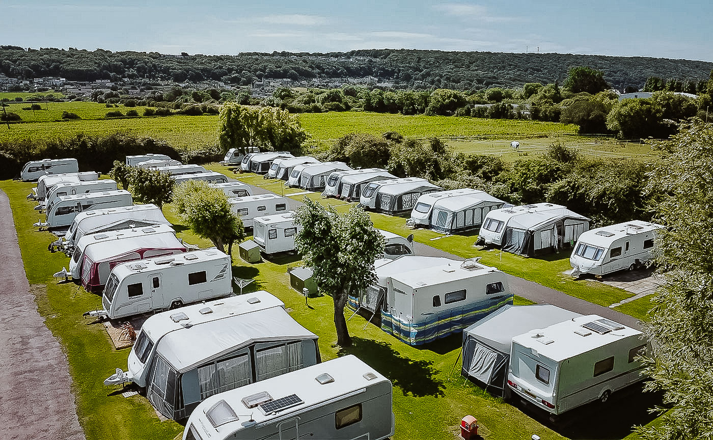Caravans and motorhome pitches at Country View Holiday Park
